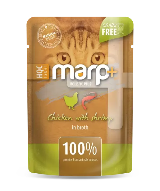 Marp Holistic Plus - Chicken with shrimp in broth - Vistas gaļa ar garnelēm buljonā, 55g
